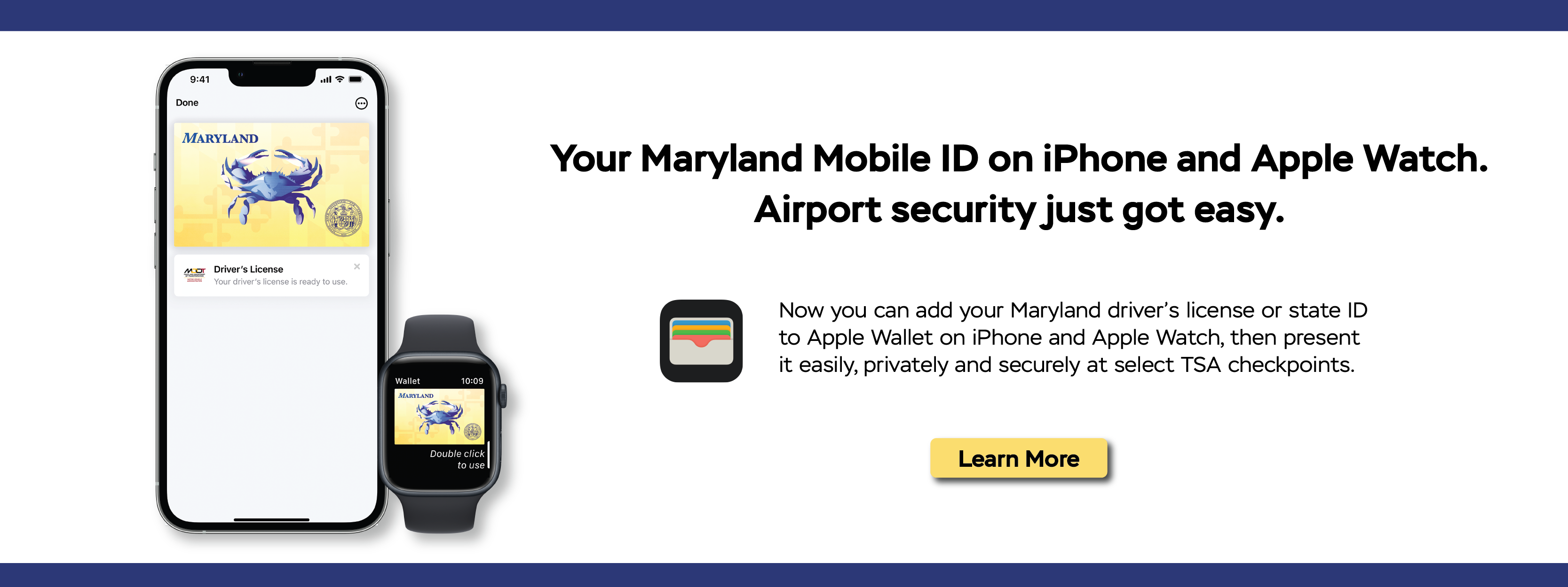 Your Maryland Mobile ID on iPhone and Apple Watch