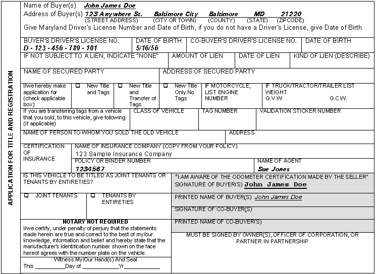 maryland duplicate title form